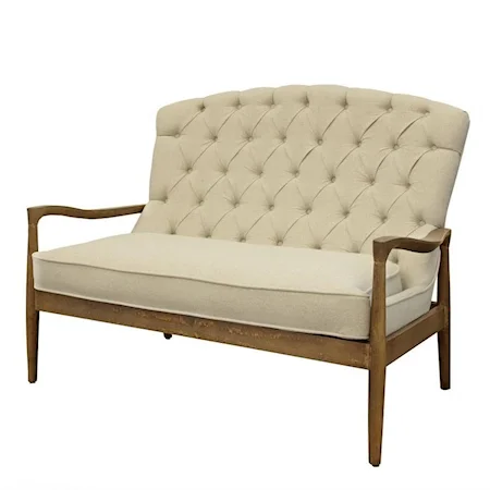 Transitional Exposed Wood Loveseat